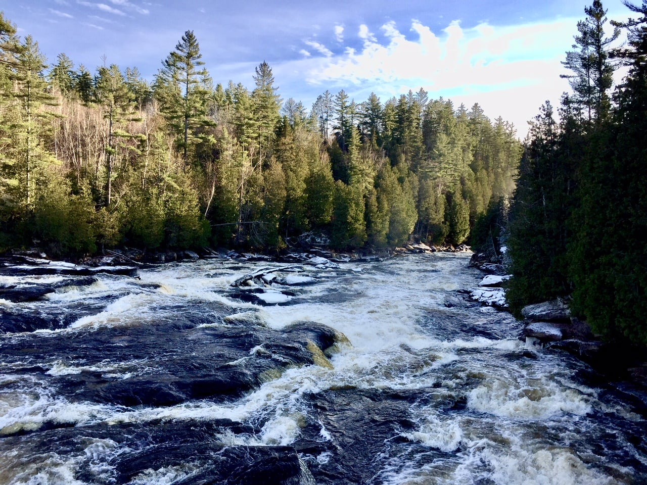 Rapides en regardant vers le sud sur la rivière Dumoine